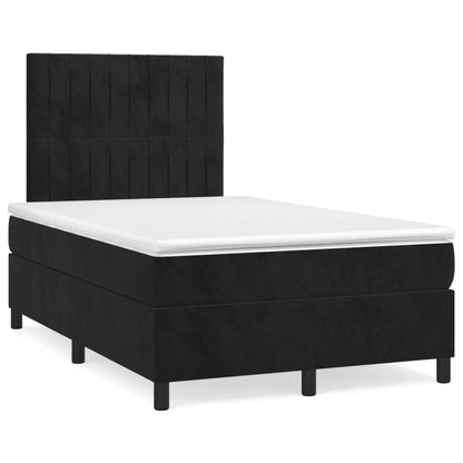 Giroletto a Molle con Materasso Nero 120x190 cm in Velluto | homemem39