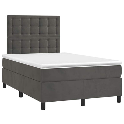 Giroletto a Molle con Materasso Grigio Scuro 120x190 cm Velluto | homemem39