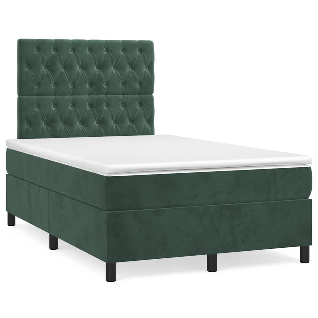 Giroletto a Molle con Materasso Verde Scuro 120x190 cm Velluto | homemem39