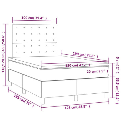 Giroletto a Molle con Materasso Blu Scuro 120x190 cm in Velluto