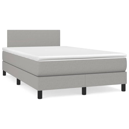 Letto a Molle Materasso e LED Grigio Chiaro 120x190 cm Tessuto - homemem39