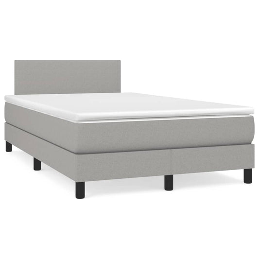 Letto a Molle Materasso e LED Grigio Chiaro 120x190 cm Tessuto - homemem39