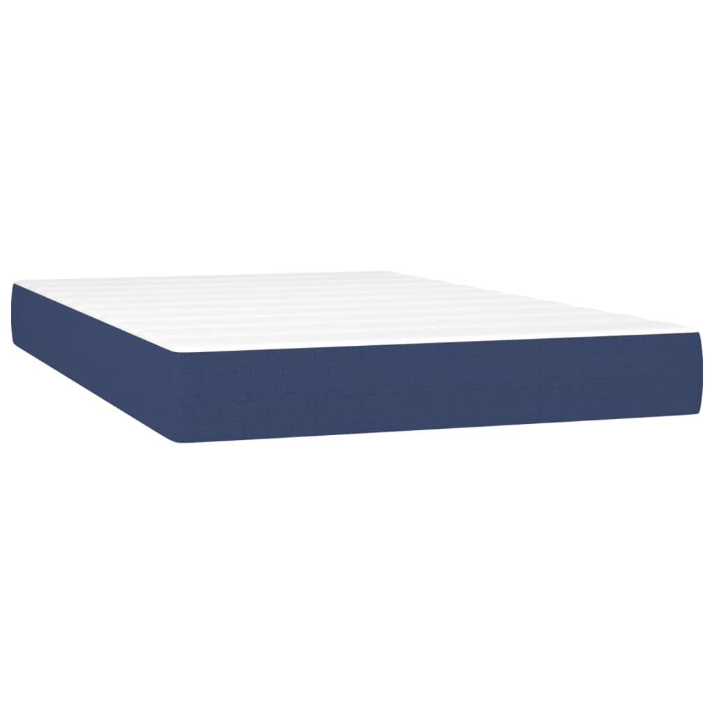 Letto a Molle con Materasso e LED Blu 120x190 cm in Tessuto