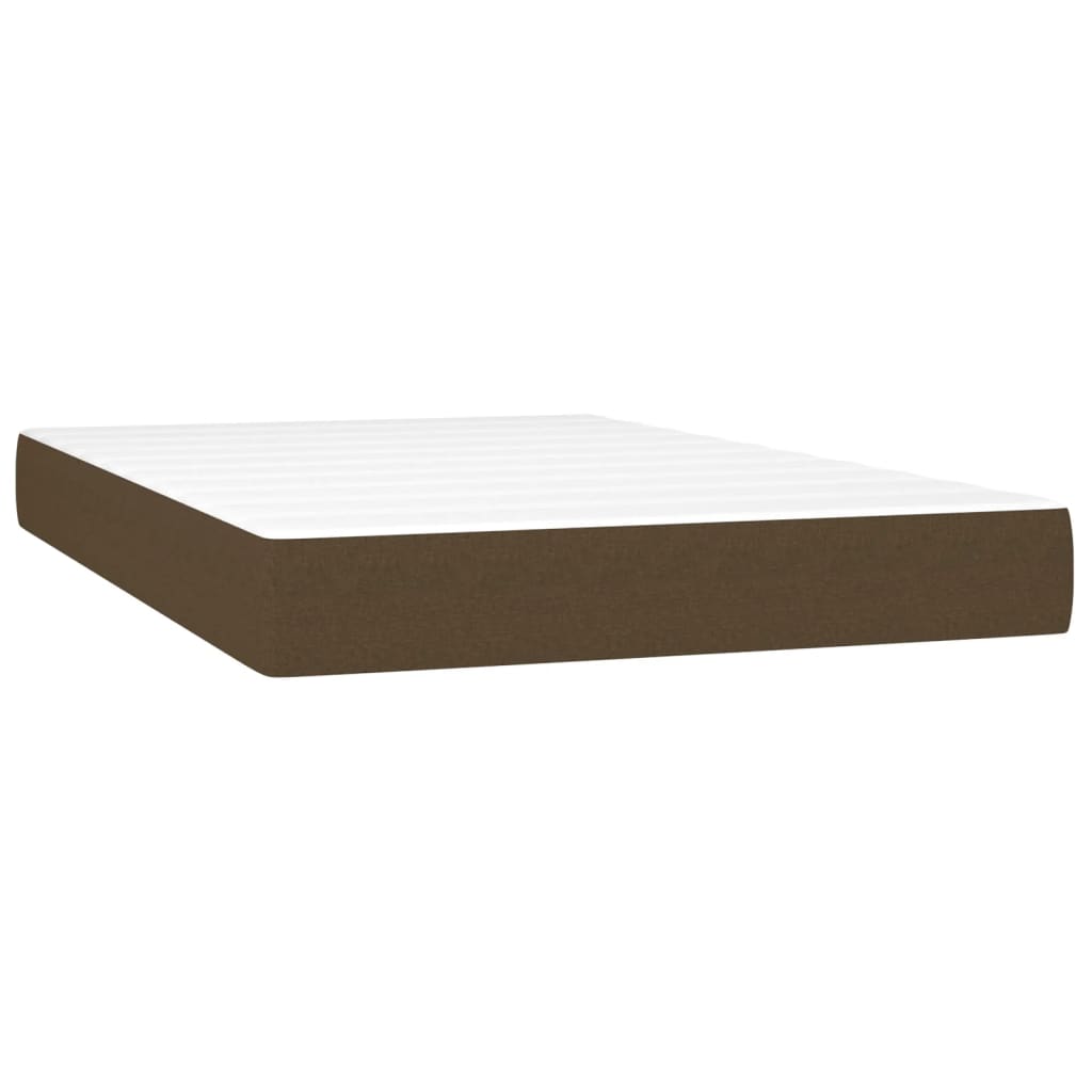 Letto a Molle Materasso e LED MarroneScuro 120x190cm in Tessuto | homemem39