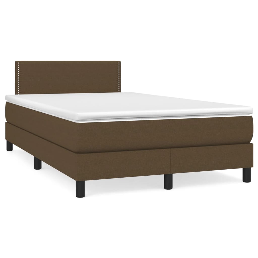 Letto a Molle Materasso e LED MarroneScuro 120x190cm in Tessuto | homemem39