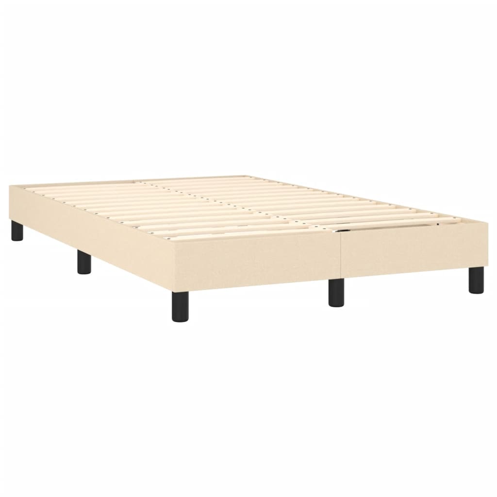 Letto a Molle con Materasso e LED Crema 120x190 cm in Tessuto - homemem39