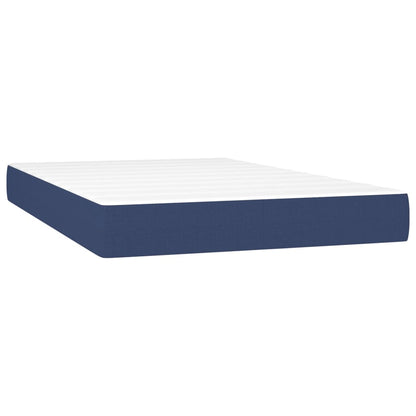 Letto a Molle con Materasso e LED Blu 120x190 cm in Tessuto