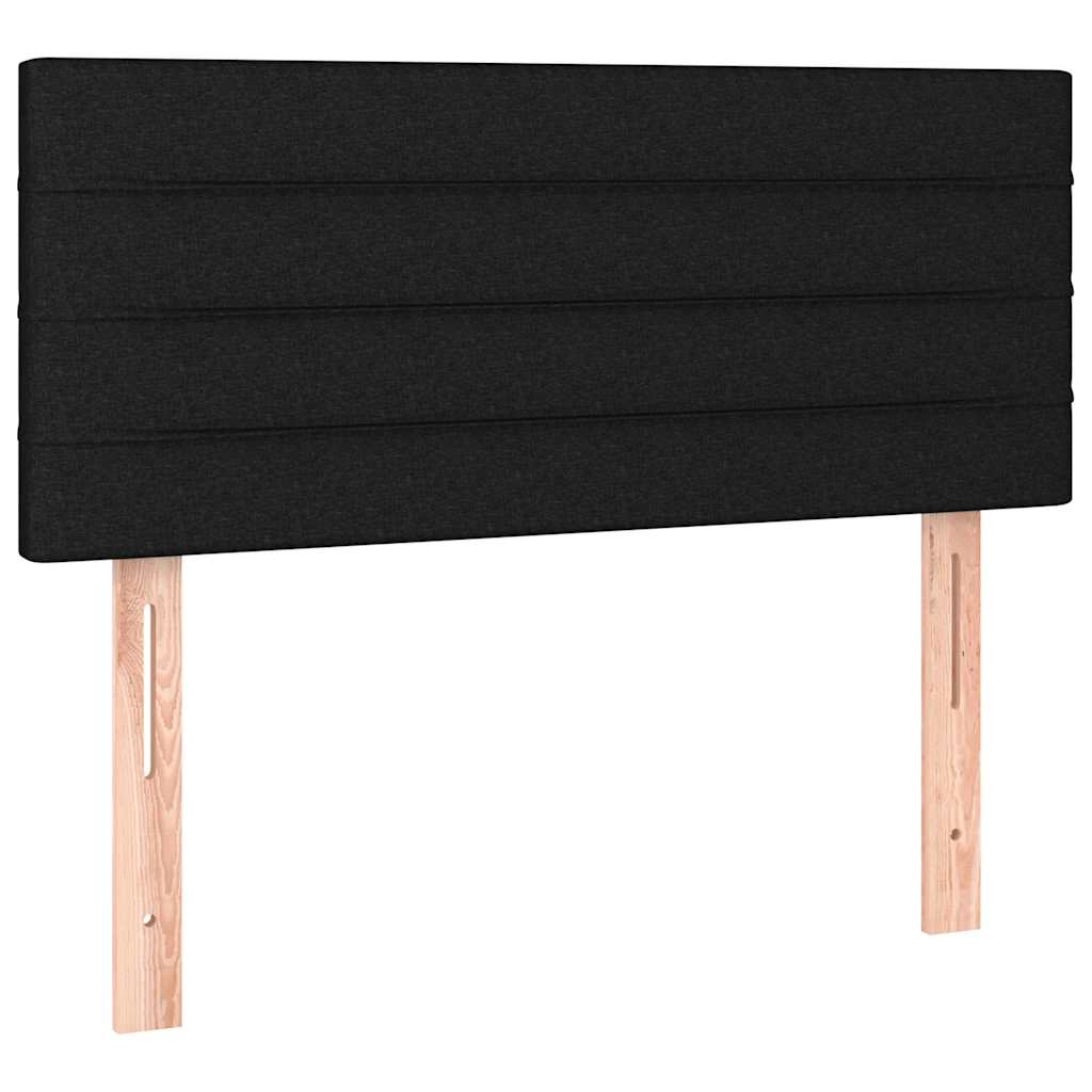 Letto a Molle con Materasso e LED Nero 120x190 cm in Tessuto