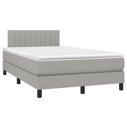 Letto a Molle Materasso e LED Grigio Chiaro 120x190 cm Tessuto - homemem39