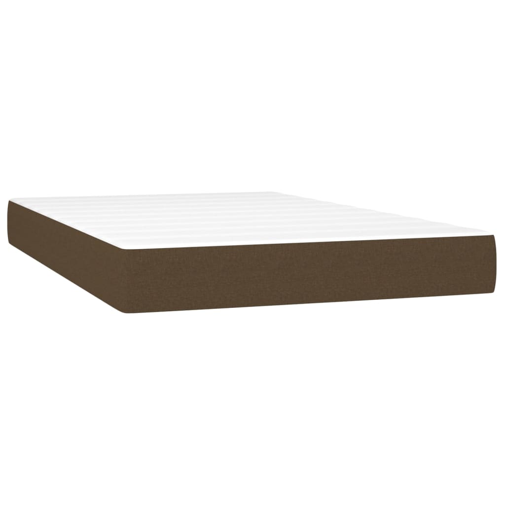 Letto a Molle Materasso e LED MarroneScuro 120x190cm in Tessuto | homemem39