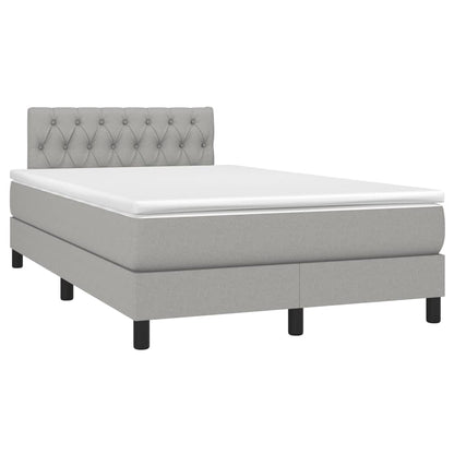 Letto a Molle Materasso e LED Grigio Chiaro 120x190 cm Tessuto - homemem39