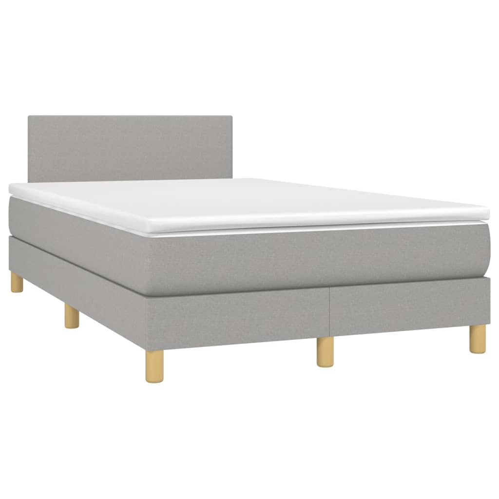 Letto a Molle Materasso e LED Grigio Chiaro 120x190 cm Tessuto | homemem39