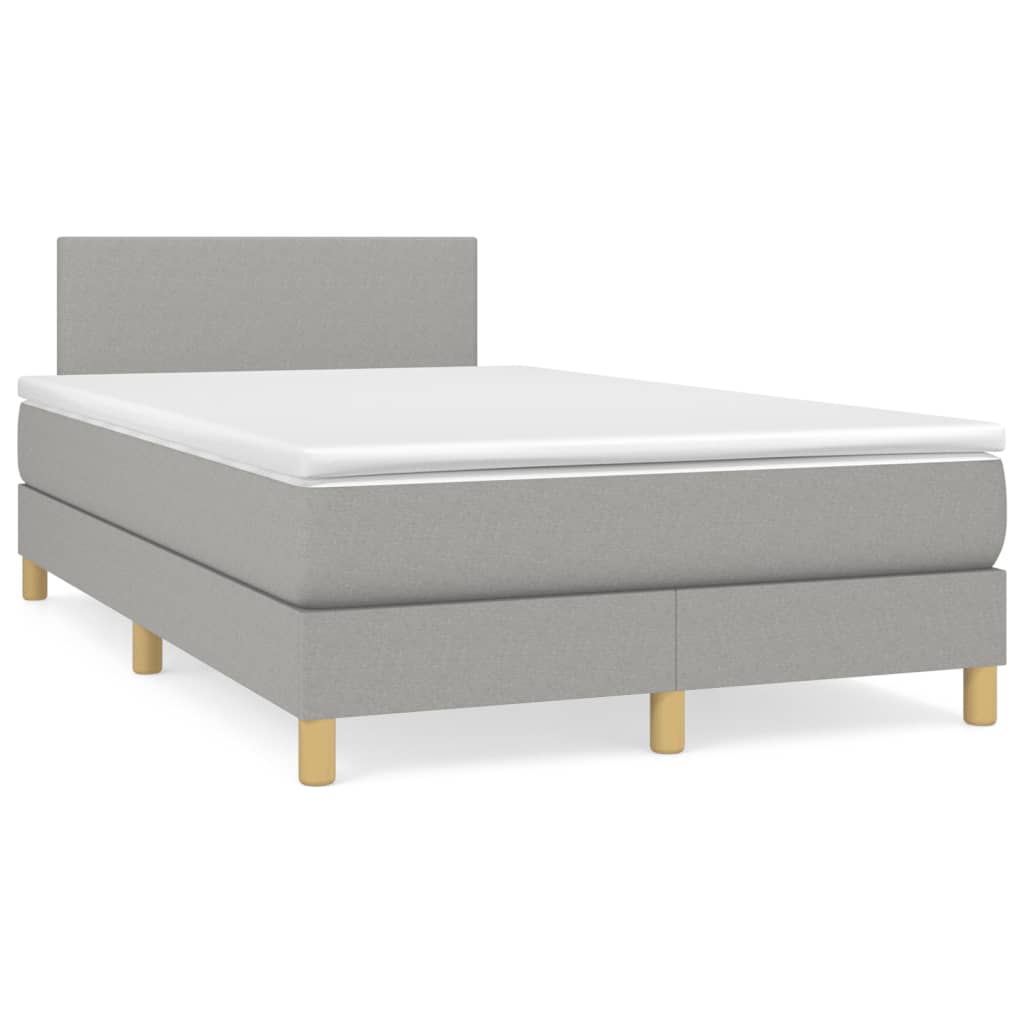 Letto a Molle Materasso e LED Grigio Chiaro 120x190 cm Tessuto | homemem39