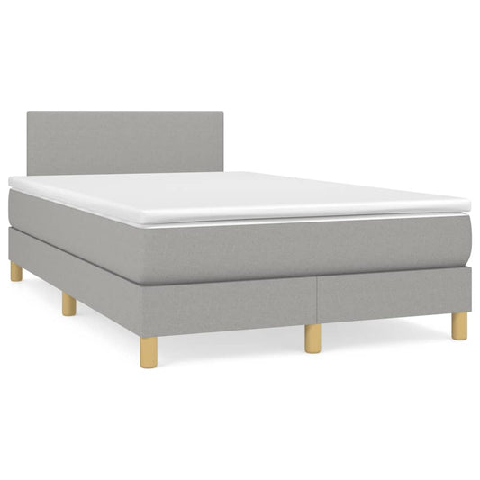 Letto a Molle Materasso e LED Grigio Chiaro 120x190 cm Tessuto | homemem39