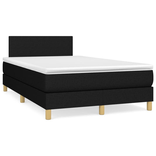 Letto a Molle con Materasso e LED Nero 120x190 cm in Tessuto - homemem39