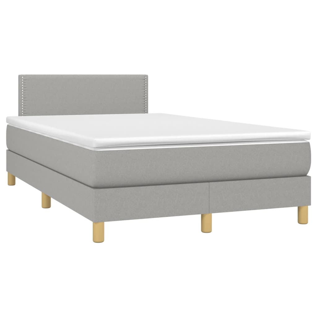 Letto a Molle Materasso e LED Grigio Chiaro 120x190 cm Tessuto | homemem39
