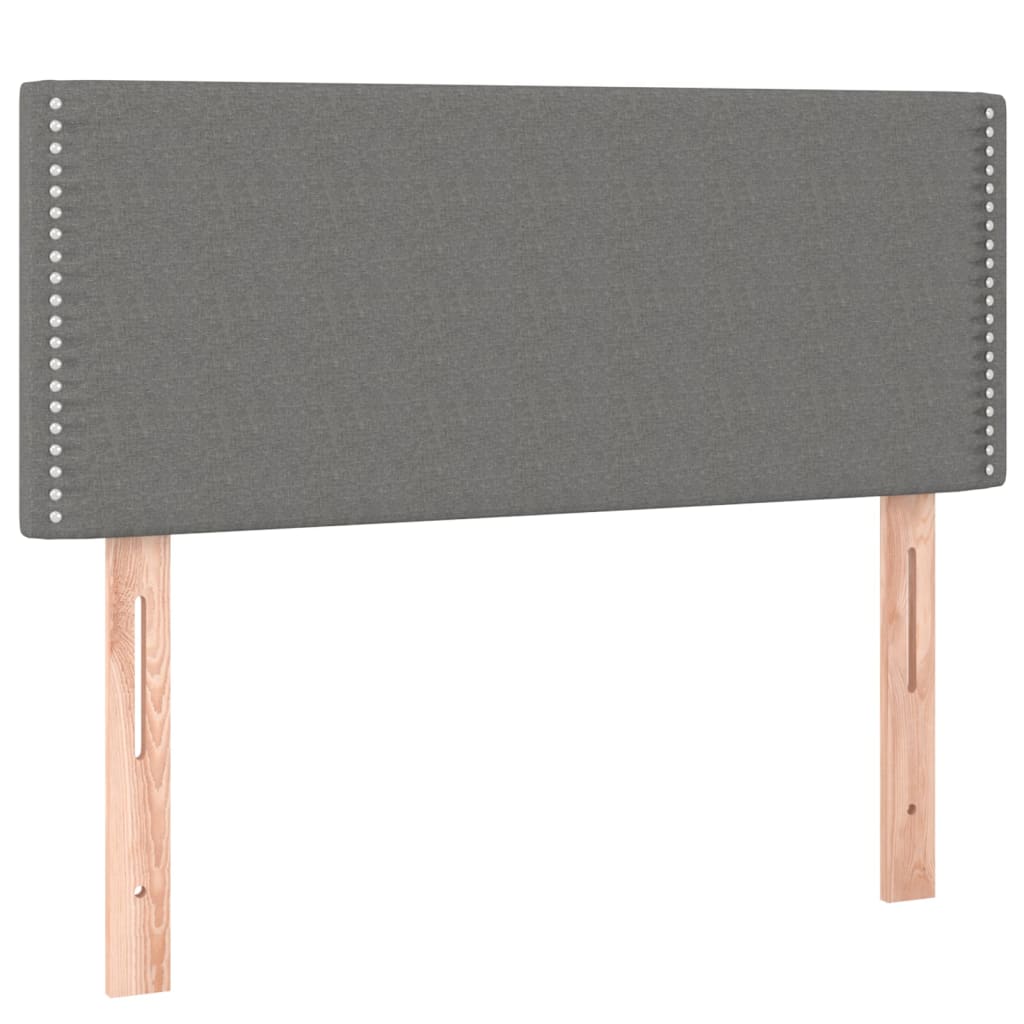 Letto a Molle Materasso e LED Grigio Scuro 120x190cm in Tessuto