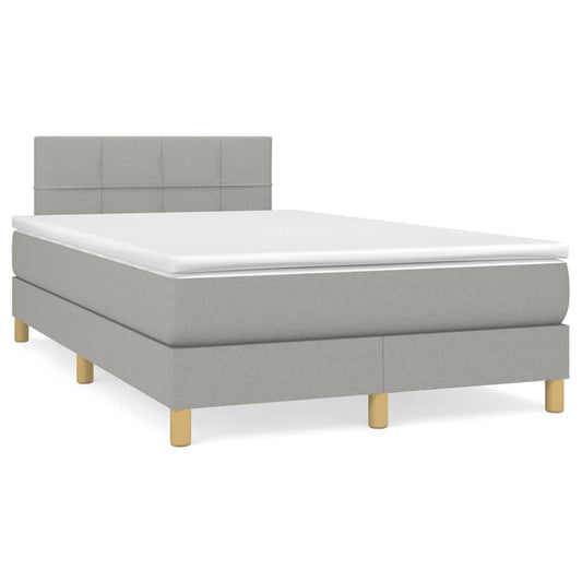 Letto a Molle Materasso e LED Grigio Chiaro 120x190 cm Tessuto | homemem39