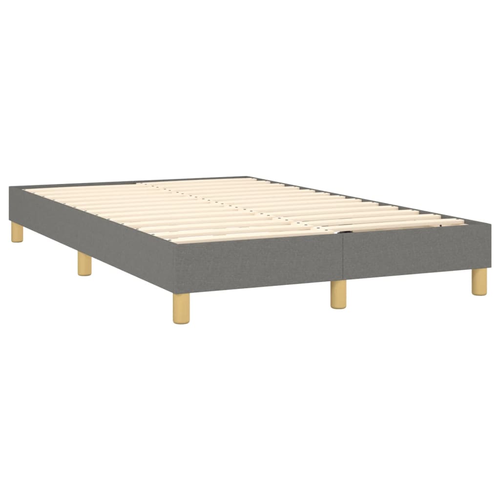 Letto a Molle Materasso e LED Grigio Scuro 120x190cm in Tessuto