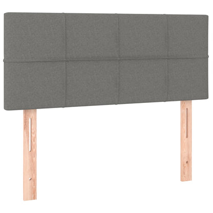 Letto a Molle Materasso e LED Grigio Scuro 120x190cm in Tessuto