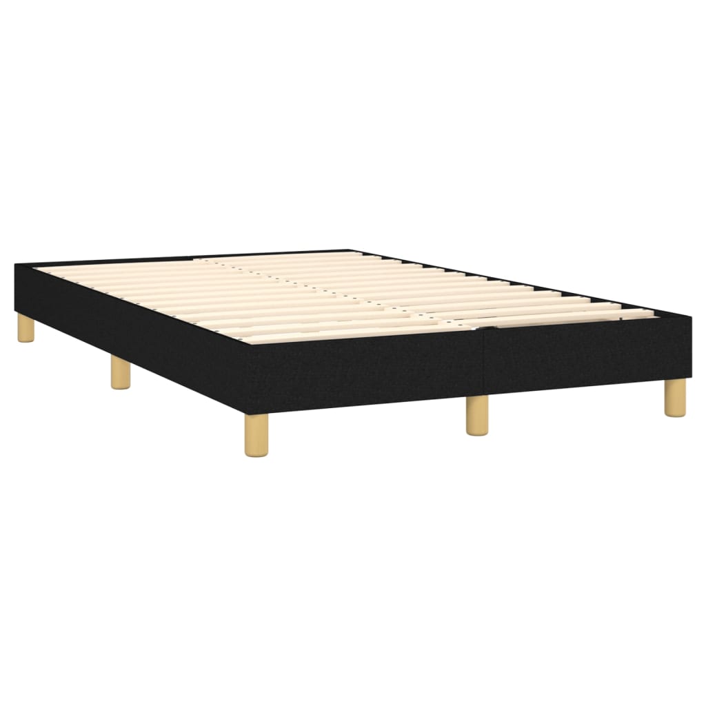 Letto a Molle con Materasso e LED Nero 120x190 cm in Tessuto