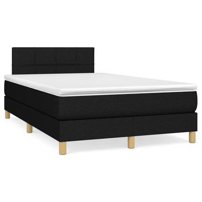 Letto a Molle con Materasso e LED Nero 120x190 cm in Tessuto - homemem39
