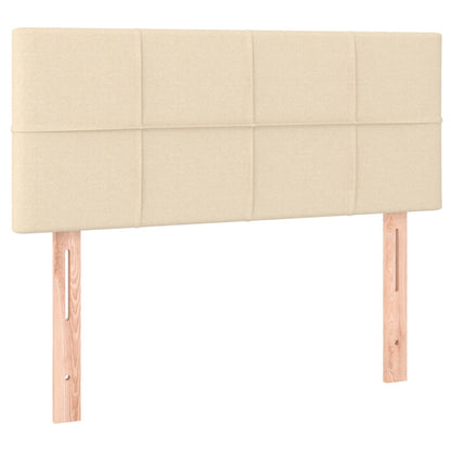 Letto a Molle con Materasso e LED Crema 120x190 cm in Tessuto - homemem39