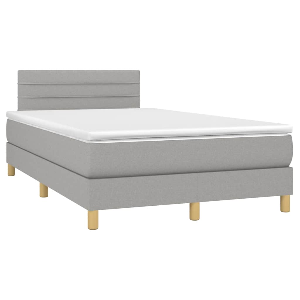 Letto a Molle Materasso e LED Grigio Chiaro 120x190 cm Tessuto | homemem39