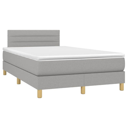 Letto a Molle Materasso e LED Grigio Chiaro 120x190 cm Tessuto | homemem39