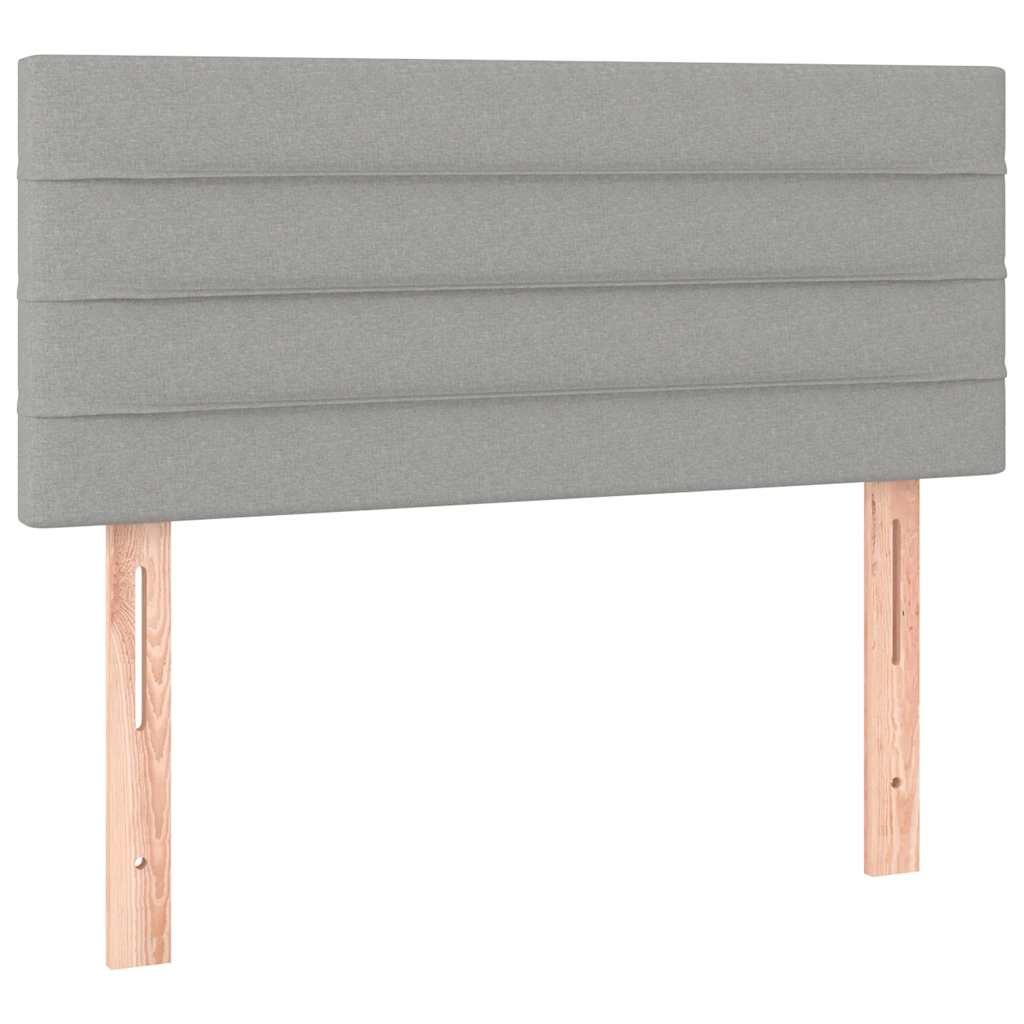 Letto a Molle Materasso e LED Grigio Chiaro 120x190 cm Tessuto