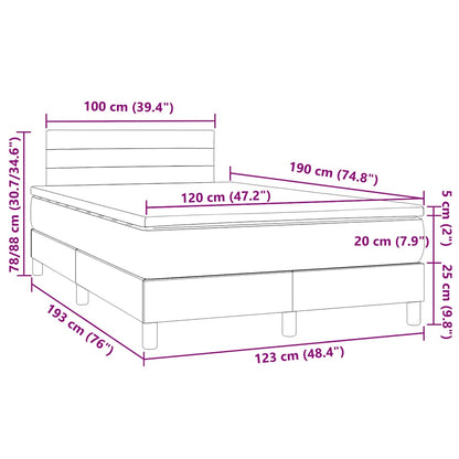 Letto a Molle Materasso e LED Grigio Chiaro 120x190 cm Tessuto | homemem39