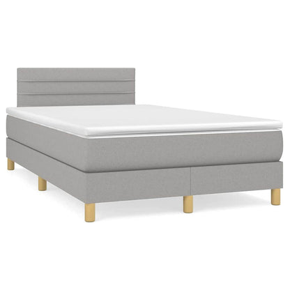 Letto a Molle Materasso e LED Grigio Chiaro 120x190 cm Tessuto | homemem39