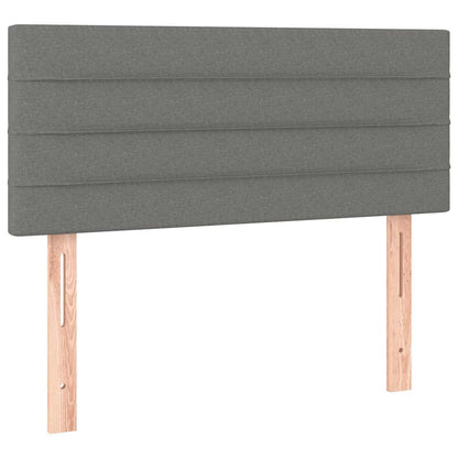 Letto a Molle Materasso e LED Grigio Scuro 120x190cm in Tessuto