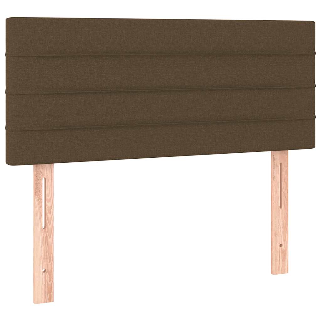 Letto a Molle Materasso e LED MarroneScuro 120x190cm in Tessuto
