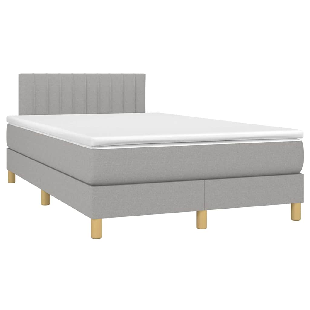 Letto a Molle Materasso e LED Grigio Chiaro 120x190 cm Tessuto | homemem39