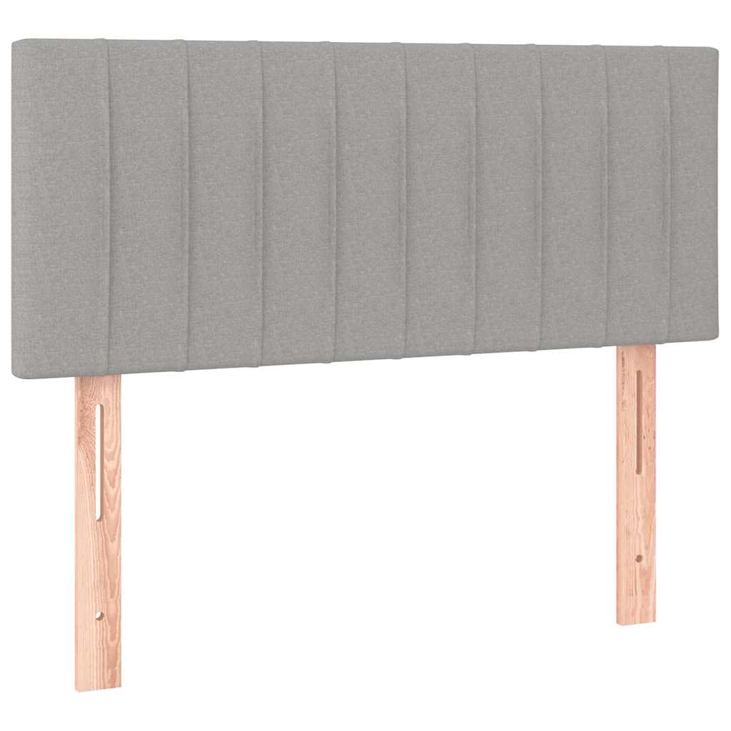 Letto a Molle Materasso e LED Grigio Chiaro 120x190 cm Tessuto