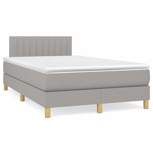 Letto a Molle Materasso e LED Grigio Chiaro 120x190 cm Tessuto | homemem39