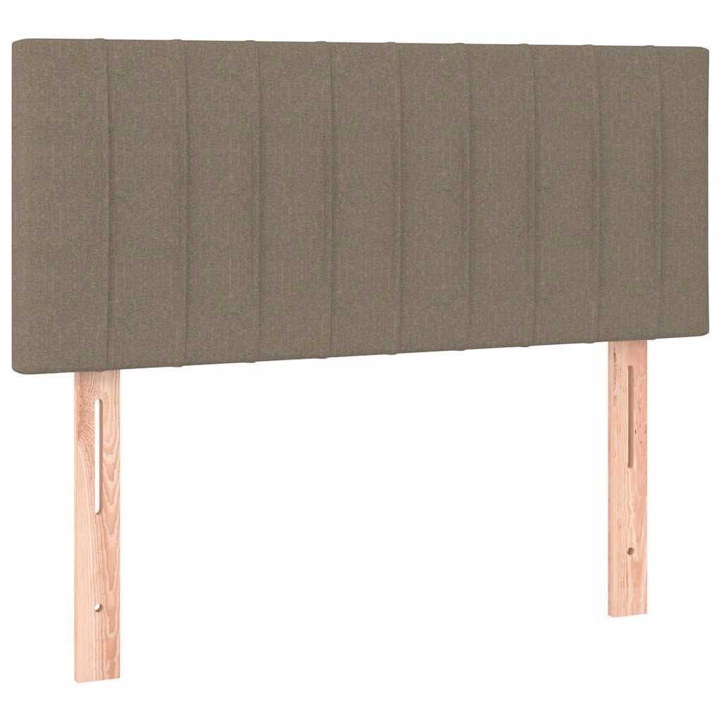 Letto a Molle con Materasso e LED Tortora 120x190 cm in Tessuto | homemem39