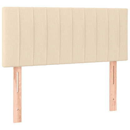 Letto a Molle con Materasso e LED Crema 120x190 cm in Tessuto | homemem39