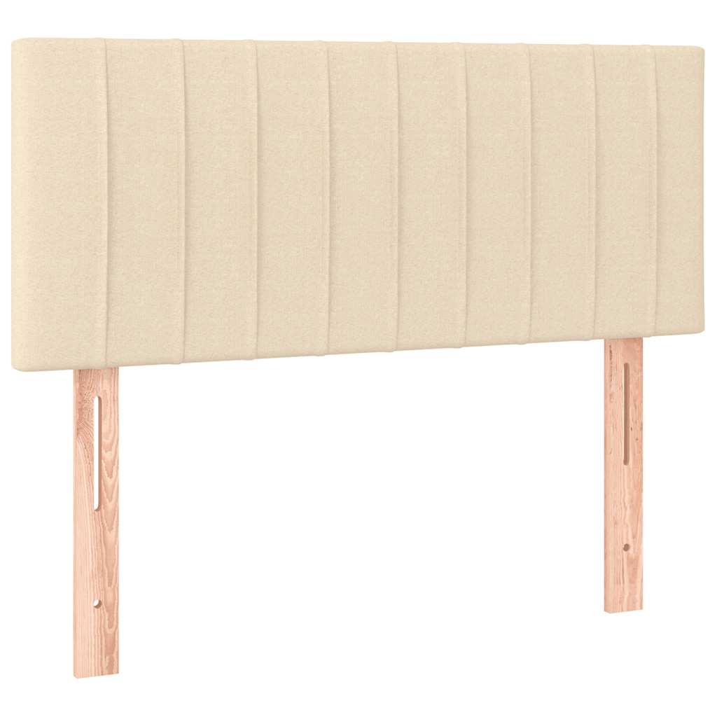 Letto a Molle con Materasso e LED Crema 120x190 cm in Tessuto