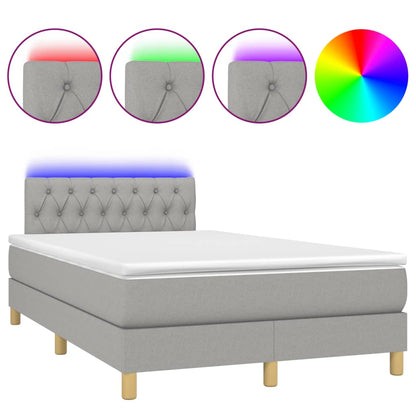 Letto a Molle Materasso e LED Grigio Chiaro 120x190 cm Tessuto | homemem39