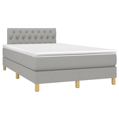 Letto a Molle Materasso e LED Grigio Chiaro 120x190 cm Tessuto | homemem39