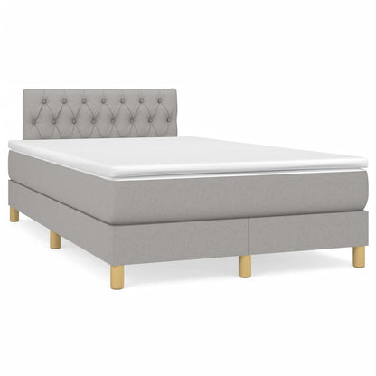 Letto a Molle Materasso e LED Grigio Chiaro 120x190 cm Tessuto | homemem39