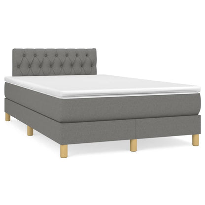 Letto a Molle Materasso e LED Grigio Scuro 120x190cm in Tessuto - homemem39