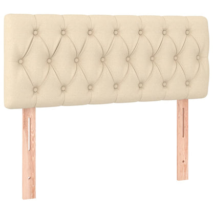 Letto a Molle con Materasso e LED Crema 120x190 cm in Tessuto