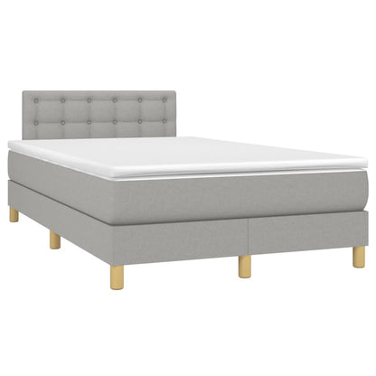 Letto a Molle Materasso e LED Grigio Chiaro 120x190 cm Tessuto | homemem39