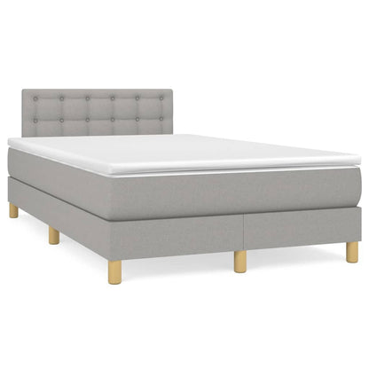 Letto a Molle Materasso e LED Grigio Chiaro 120x190 cm Tessuto | homemem39