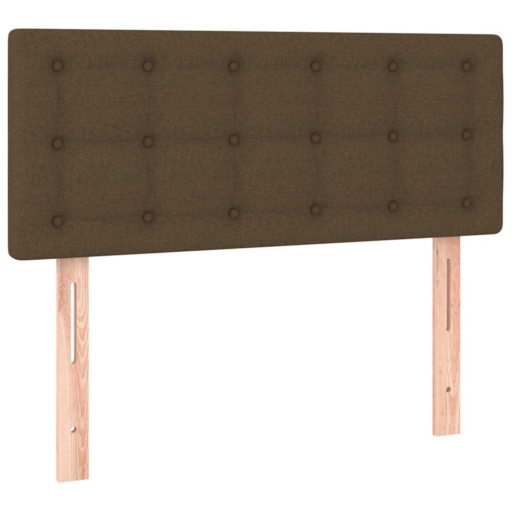 Letto a Molle Materasso e LED MarroneScuro 120x190cm in Tessuto