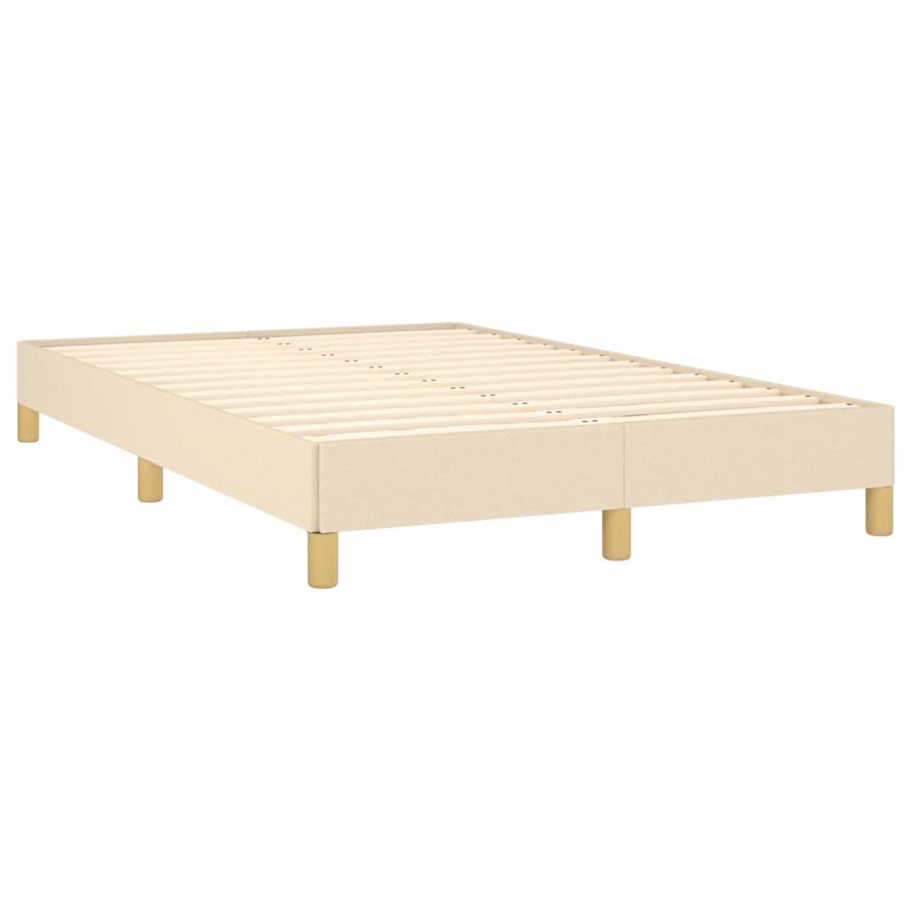 Letto a Molle con Materasso e LED Crema 120x190 cm in Tessuto - homemem39