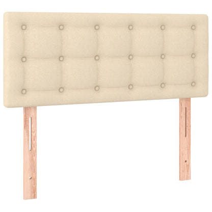 Letto a Molle con Materasso e LED Crema 120x190 cm in Tessuto